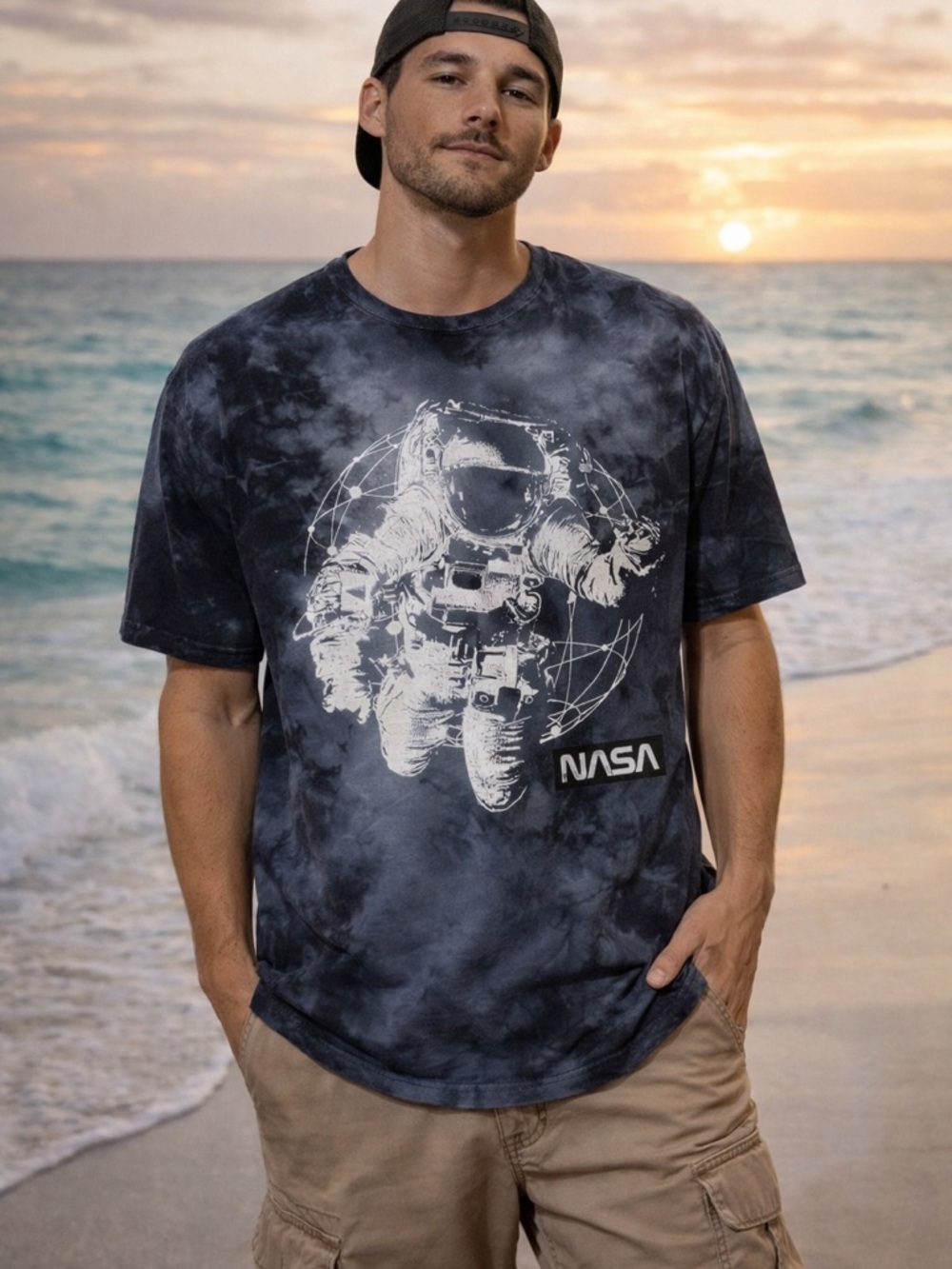 🚀 NASA Astronaut Graphic Tie Dye T-Shirt Space Tee Small
